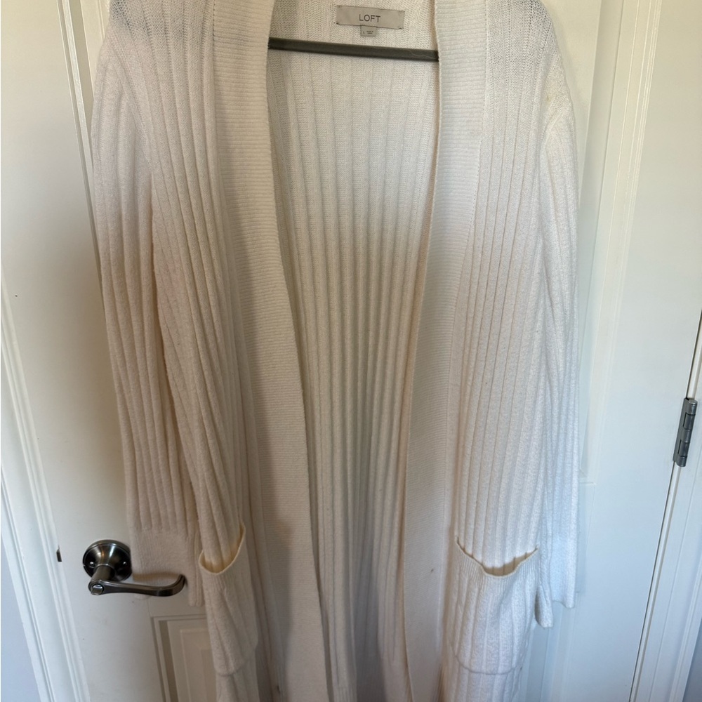 LOFT Women's Cream Cardigan